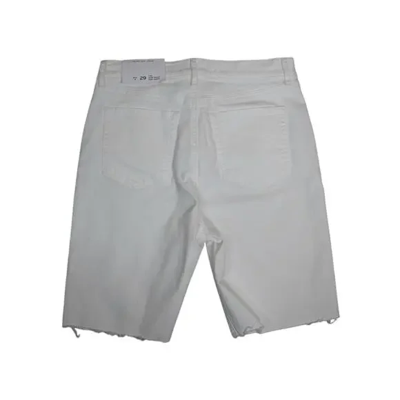 LOFT Womens 29/8 Fresh Cut High Rise Denim Bike Shorts in White NEW - Picture 3 of 12